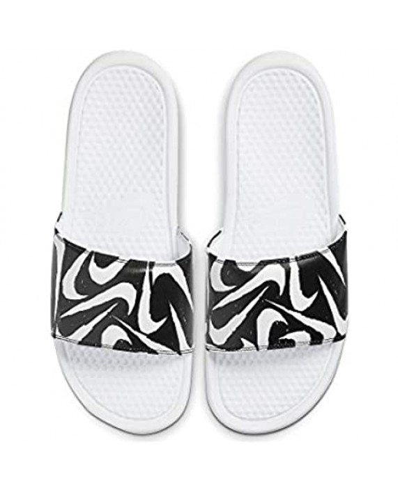 Nike Men's Benassi JDI Print Slide Sandals - 631261-106 - White/Black