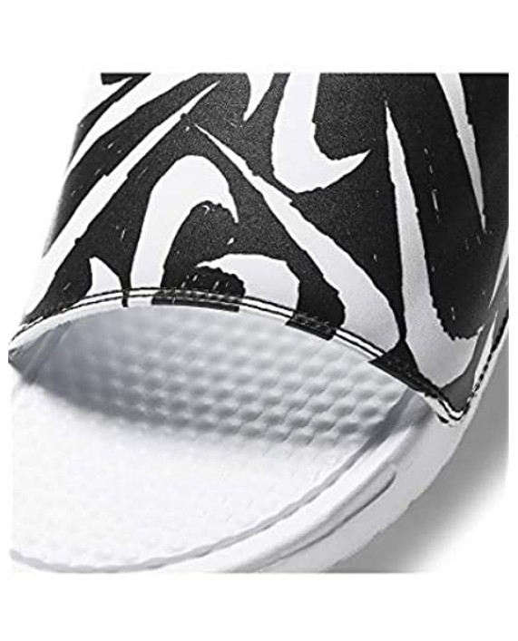 Nike Men's Benassi JDI Print Slide Sandals - 631261-106 - White/Black