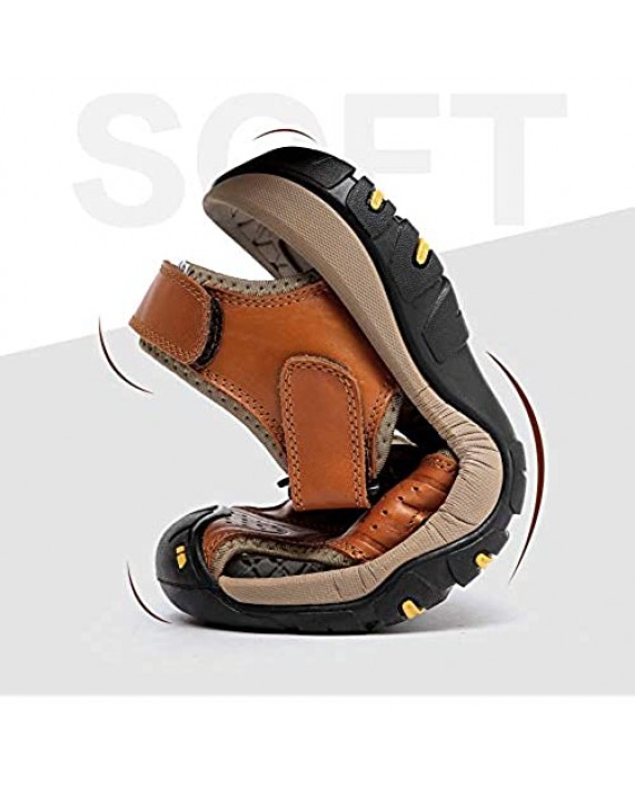 SONLLEIVOO Mens Sports Leather Sandals Outdoor Beach Water Sandal Fisherman Athletics Shoes