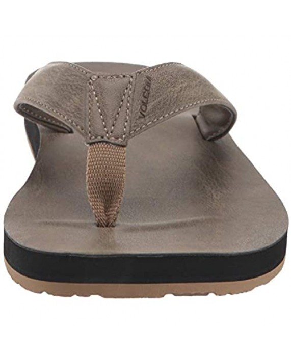 Volcom Men's Fathom Synthetic Leather Sandal FLIP Flop