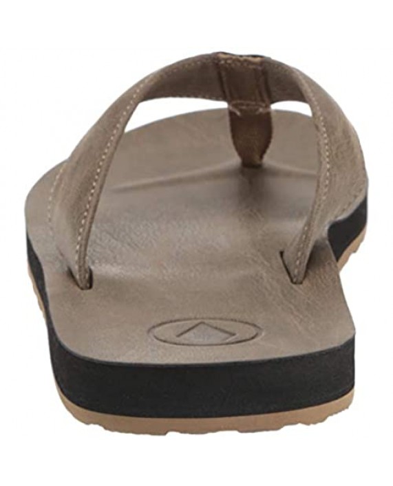 Volcom Men's Fathom Synthetic Leather Sandal FLIP Flop
