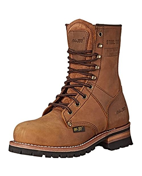 Adtec Women's Work Boots 9" Steel Toe Logger Brown 7 M US