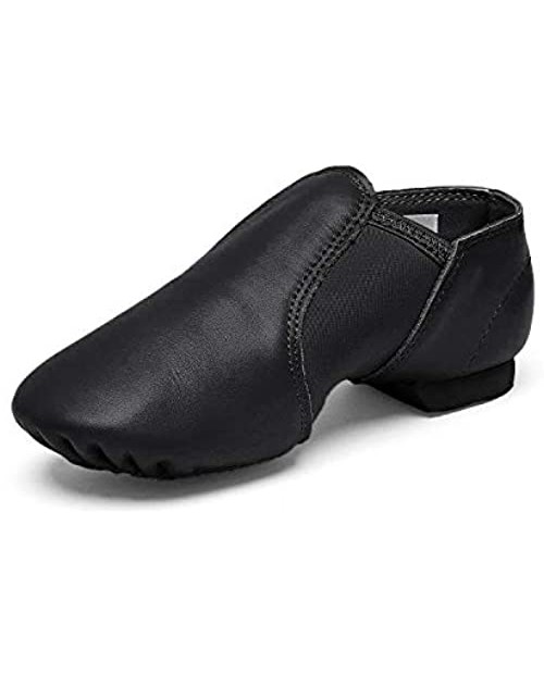 STELLE Leather Jazz Slip-On Dance Shoes for Girls Boys Toddler Kid