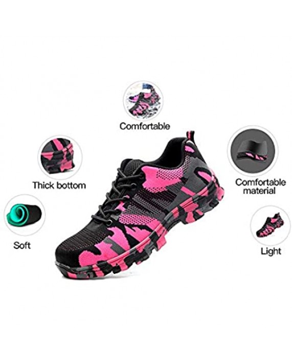 Truaimix Work Safety Shoes Hiking Shoes Breathable Outdoor Steel Toe Footwear Slip Resistant Lightweight Industrial and Construction Advisable Shoes for Men and Women