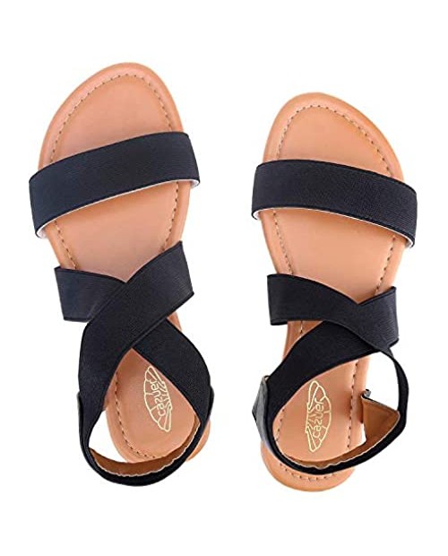 cazuer Open Toe Flat Sandals Slingback Ankle Strap Flip Flops for Women