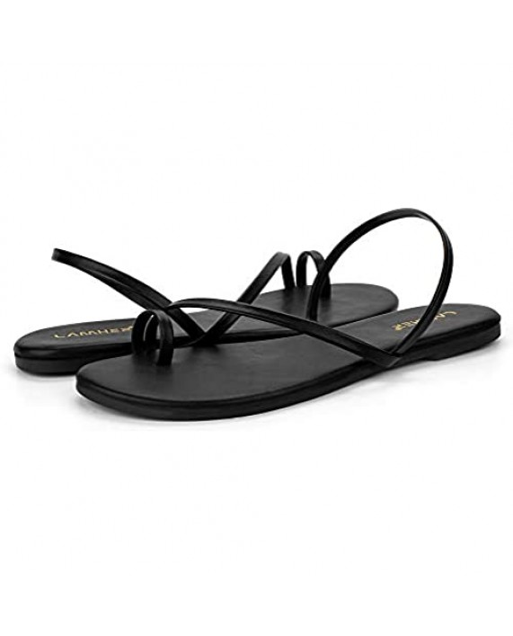 LAMHER Women’s Toe Ring Strappy Sandal