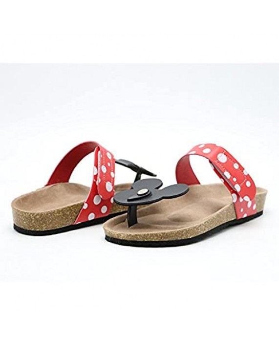 Luis Vuis Women Mickey Mouse Dote Flip Flops Comfort Flat Sandals