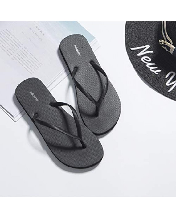 Adokoo Womens Flip Flops Casual Beach Slippers EVA Rubber Sandals