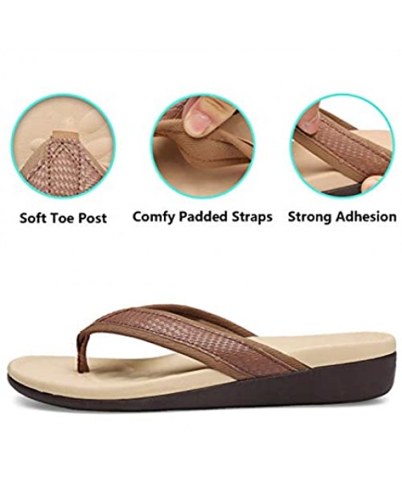 Womens Orthotic Flip Flops with Arch Support Thong Sandals for Comfortable Walk Indoor and Outdoor
