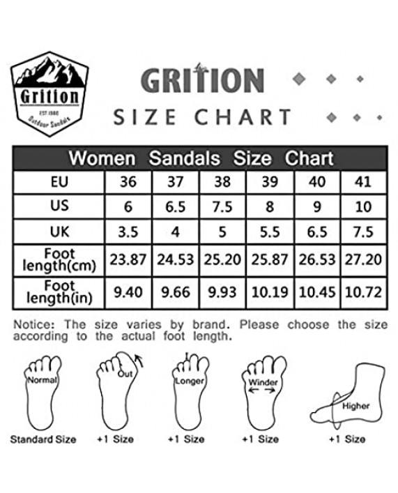 GRITION Women Outdoor Hiking Sandals Summer Adjustable Closed Toe Beach Sport Walking Shoes Beige