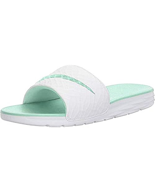Nike Womens Benassi Solarsoft Sandals White Artisan Teal Size 12