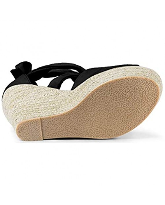 Allegra K Women's Lace Up Espadrilles Wedges Sandals