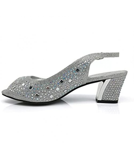 Enzo Romeo Lime01 Womens Open Toe Low Heel Wedding Rhinestone Wedge Sandal Shoes