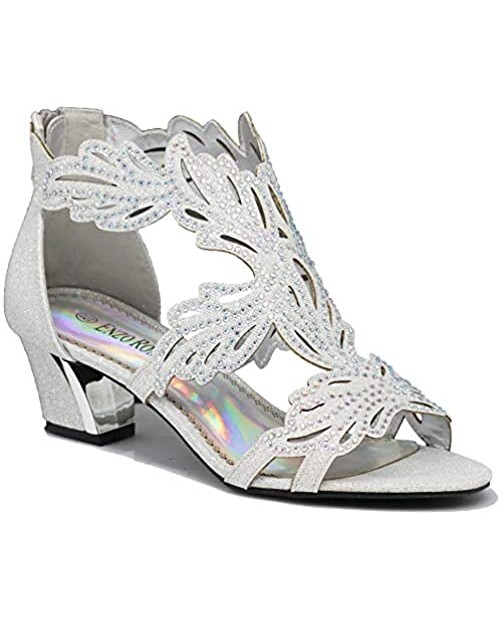 Enzo Romeo Lime03N Womens Open Toe Mid Heel Wedding Rhinestone Gladiator Sandal Wedge Shoes