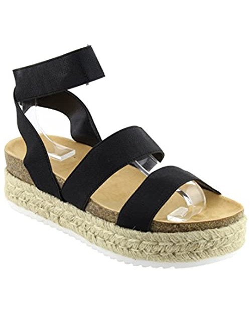 Nature Breeze Womens Kacie Closed Toe Casual Ankle Strap Sandals