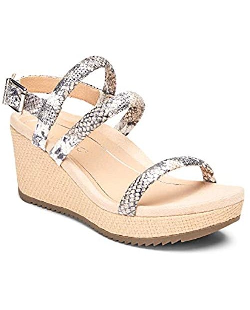 Vionic Women's Hoola Kora Wedge Espadrille Sandals - Adjustable Wedge Sandal with Concealed Orthotic Arch Support
