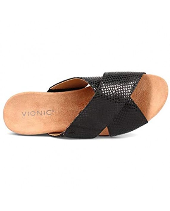 Vionic Women's Paradise Leticia Wedge Sandals - Ladies Walking Sandal with Concealed Orthotic Arch Support