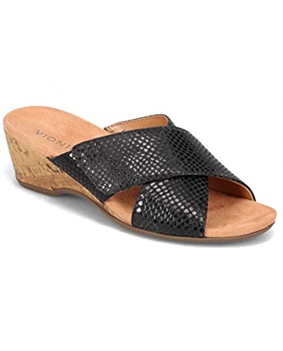 Vionic Women's Paradise Leticia Wedge Sandals - Ladies Walking Sandal with Concealed Orthotic Arch Support