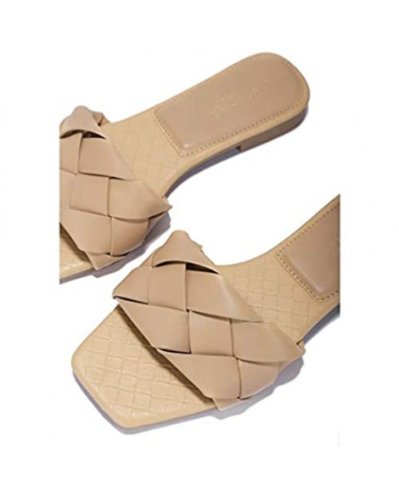 Cape Robbin Deja Sandals Slides for Women Woven Womens Mules Slip On Shoes