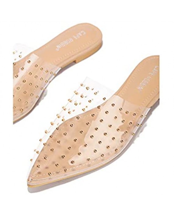 Cape Robbin Yvette Flat Sandals Slides for Women Womens Mules Slip On Shoes