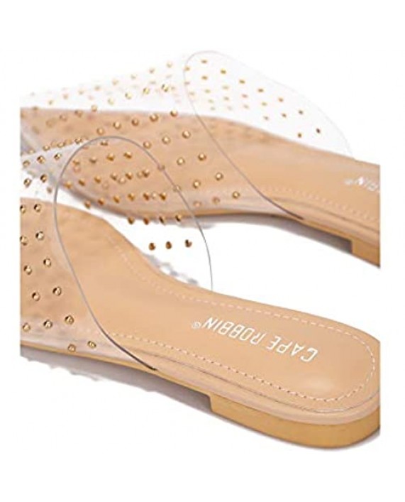 Cape Robbin Yvette Flat Sandals Slides for Women Womens Mules Slip On Shoes