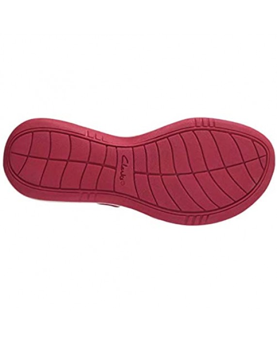 Clarks Women's Sunmaze Coast Slide Sandal Red Synthetic 8