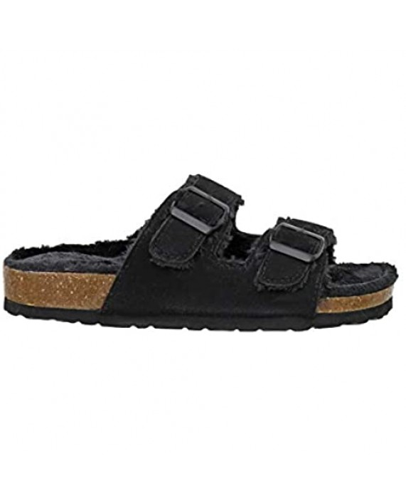 CUSHIONAIRE Women's Lane Cozy Cork Footbed Sandal with Faux Fur Lining and +Comfort