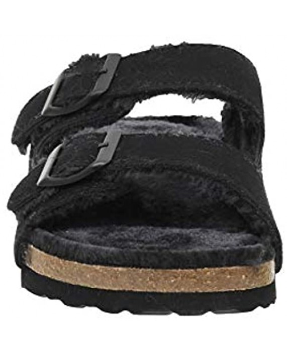 CUSHIONAIRE Women's Lane Cozy Cork Footbed Sandal with Faux Fur Lining and +Comfort
