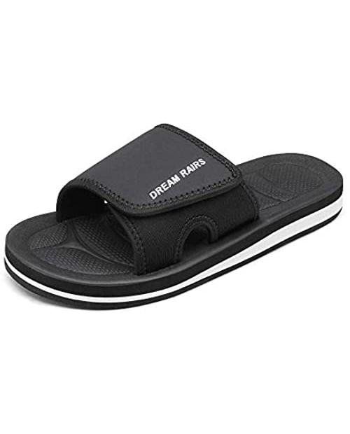 DREAM PAIRS Slides for Women Sport Athletic Comfort Slip on Summer Cute Slide Sandals