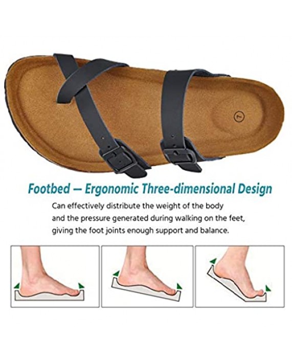 festooning Womens Slide Sandals Open Toe Cork Footbed Sandals