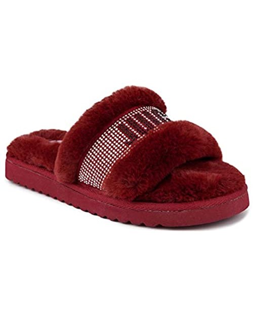 Juicy Couture Women's Slide Slipper Sandals With Faux Fur