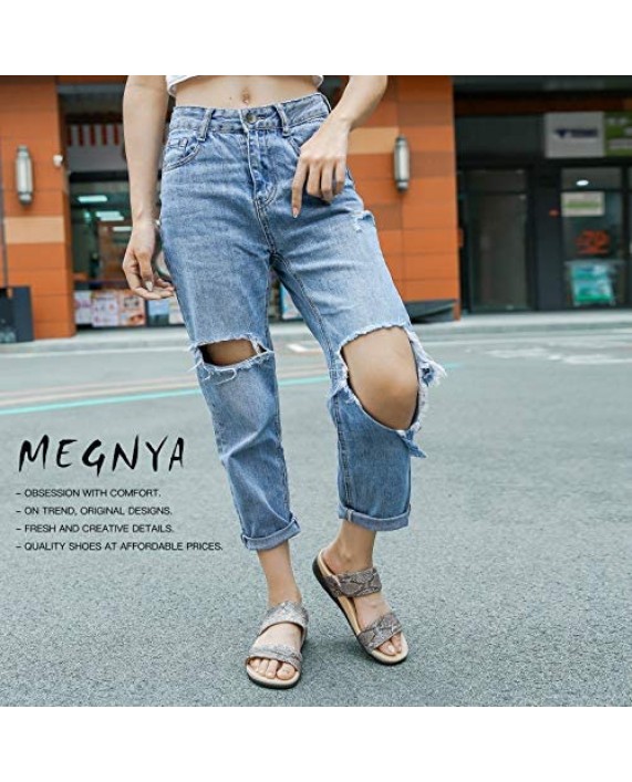 MEGNYA Diabetic Orthotic Sandals for Women Plantar Fasciitis Sandals for Flat Feet Orthopedic Walking Slide Sandals with Arch Support CP