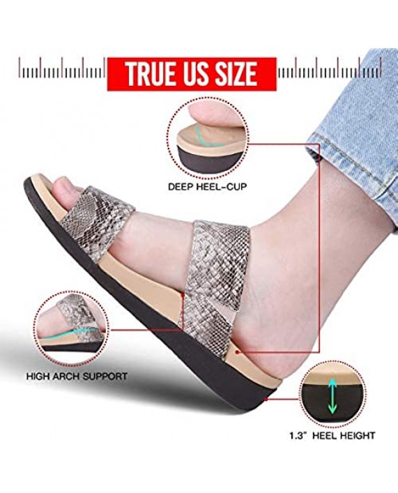 MEGNYA Diabetic Orthotic Sandals for Women Plantar Fasciitis Sandals for Flat Feet Orthopedic Walking Slide Sandals with Arch Support CP