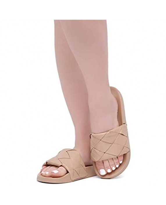 Shoe Land SL-Best Wishes Womens Slides Rhinestone Platform Slippers Casual Summer Sandals