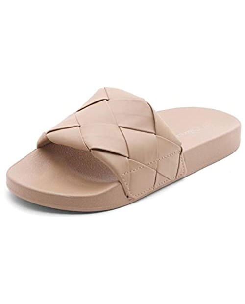 Shoe Land SL-Best Wishes Womens Slides Rhinestone Platform Slippers Casual Summer Sandals
