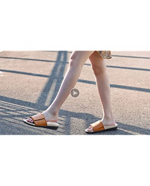 UTENAG Women's Slide Sandals with Arch Support Comfort Adjustable Wrap Orthopetic Sport Slides