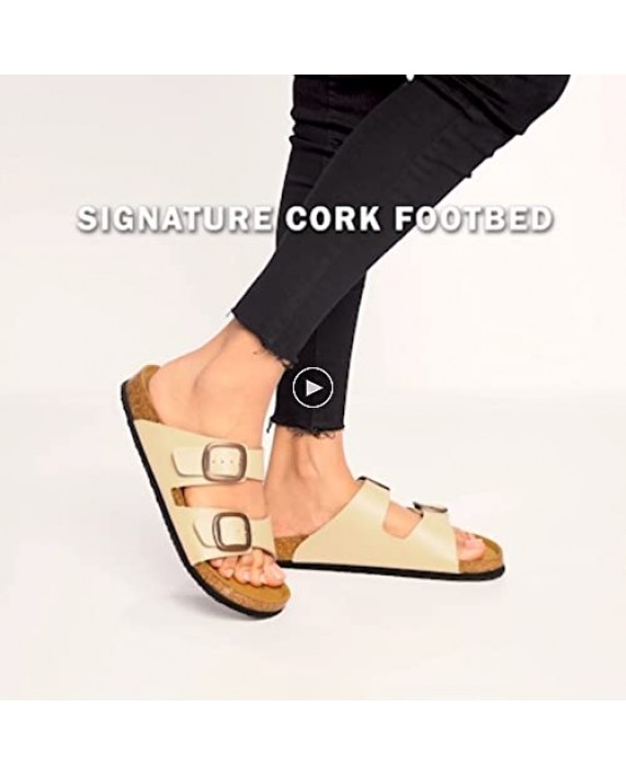 Women's Arete Cork Footbed Arch Support Slide Sandals (Arete Cream Size 9)