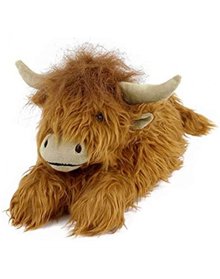Everberry Highland Cattle Slippers – Plush Scottish Cow Slippers Brown