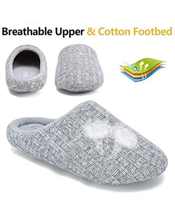 FANTURE Unisex Men's and Women's House Slippers Indoor Memory Foam Cashmere Cotton-Blend Knitted Autumn Winter Anti-Slip