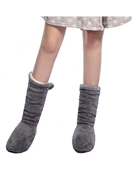 FRALOSHA Women's Slipper Sock Coral Velvet Indoor Spring-Autumn Super Soft Warm Cozy Fuzzy Lined Booties Slippers