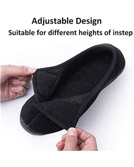 Git-up Women Memory Foam Diabetic Slippers Arthritis Edema Adjustable Comfortable House Shoes Closed Toe