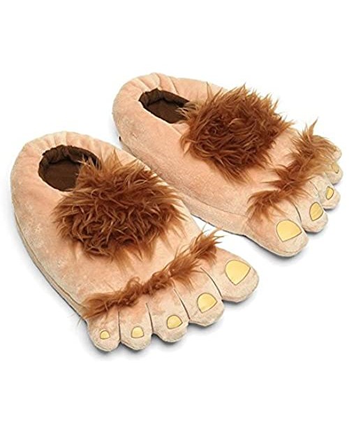 Ibeauti Womens Furry Monster Adventure Slippers Comfortable Novelty Warm Winter Hobbit Feet Slippers for Adults