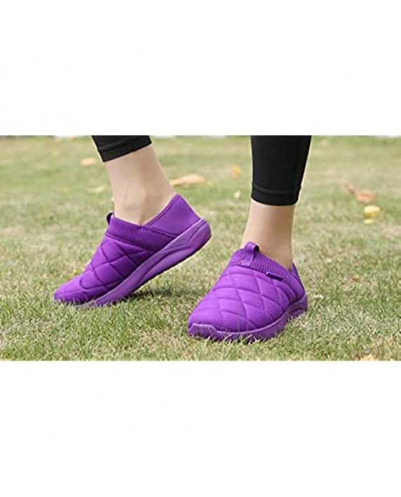 KUBUA Slippers for Men and Womens Indoor House Shoes Plush Slip on Outdoor Garden Loafers