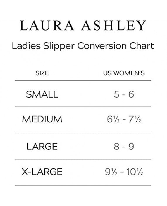 Laura Ashley Ladies All Over Plush W/Memory Foam Slippers