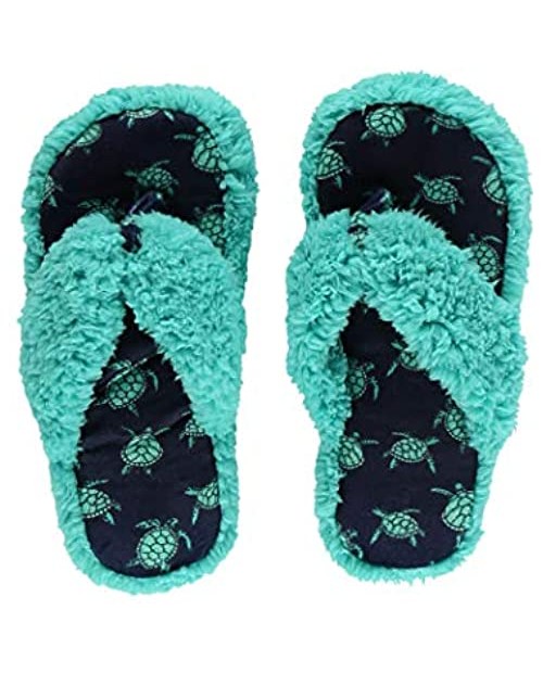Lazy One Spa Flip-Flop Slippers for Women Girls' Fuzzy House Slippers