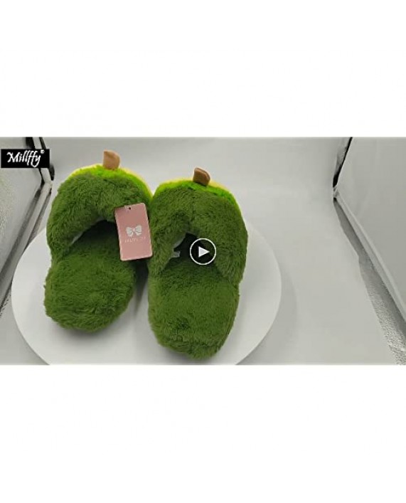 Millffy Woman Cute Plush Pitaya Slippers Dragon Fruit Avocado Slipper Pineapple House Shoes Bedroom Slipper