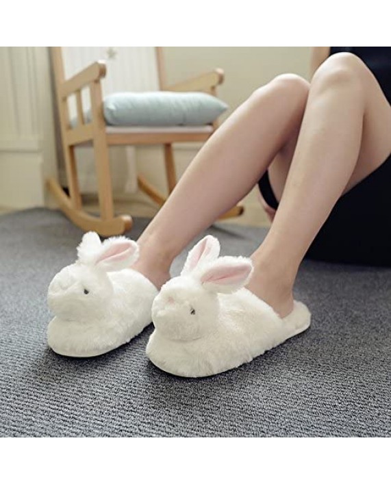 Millffy Women Cute Plush Animal Unicorn Slippers Bunny Rabbit Shoes Indoor Home Bedroom Slippers