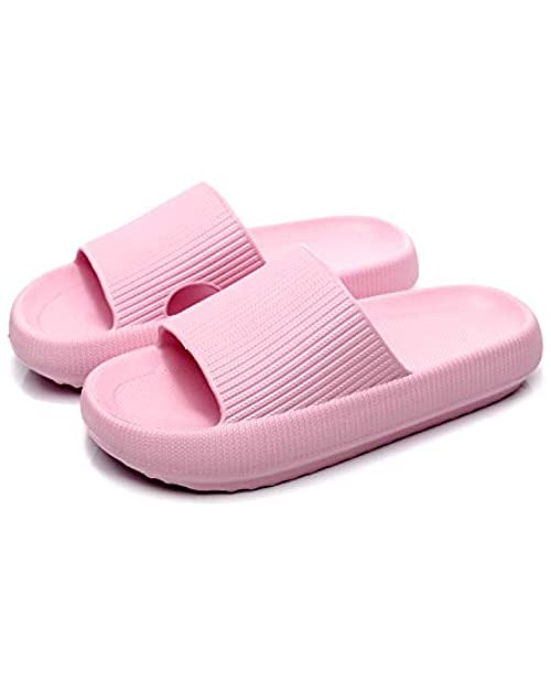 Pillow Slides Slippers for Women Non-Slip Massage Foam Shower Bathroom Home Floor Thick Sole Quick Drying Womens Mens Sandals Soft Comfortable EVA Platform Open Toe Slides Shoes