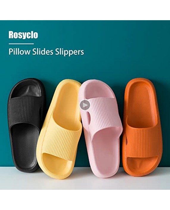 Pillow Slides Slippers Massage Shower Bathroom Slipper Non-Slip Quick Drying Open Toe Super Soft Thick Sole Sandals 2020 Latest Technology-Super Soft Home Slippers for Women and Men EVA Platform