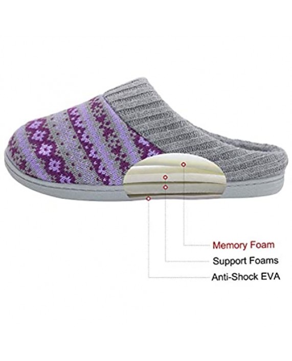RockDove Women's Fair Isle Sweater Knit Memory Foam Slipper